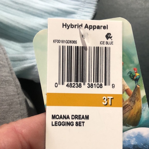 NEW Disney Moana Girls 2 Piece Set Top and Leggings Pants, Size 3T, Blue Gray - Picture 7 of 7